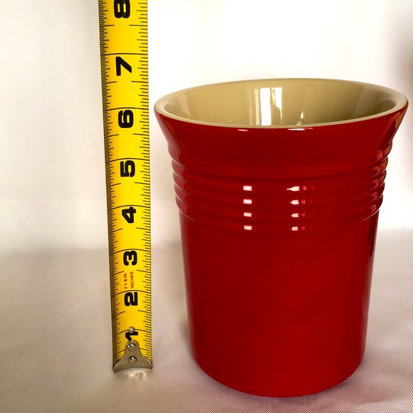 Olive & Thyme Kitchen Stoneware Red Utensil Holder Le Creuset Style - Picture 7 of 7